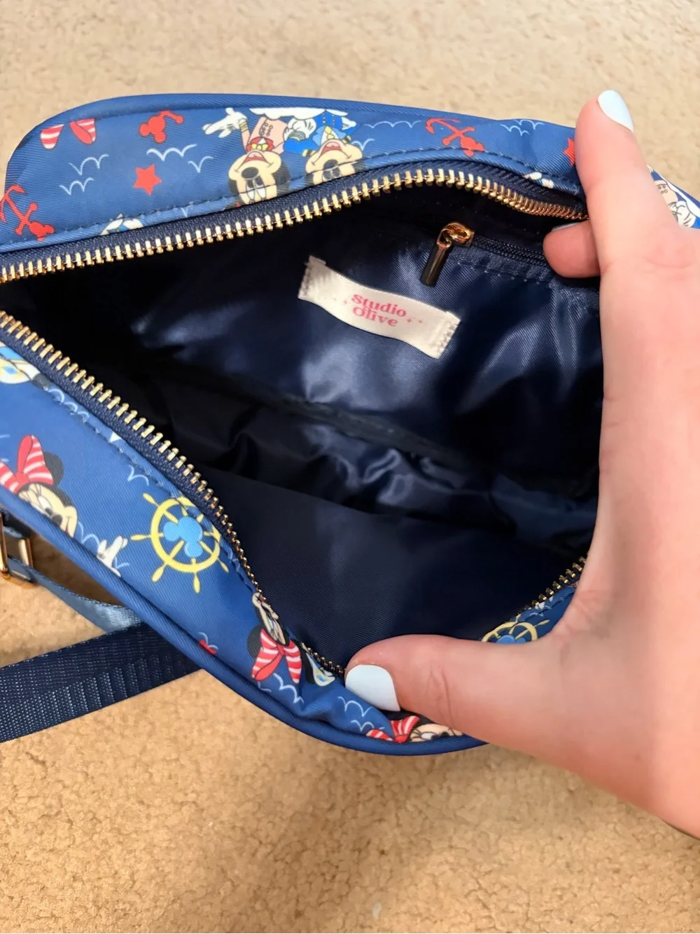 Navy Mickey & Minnie Disney Cruise Line Crossbody Bag - Picture 2 of 6